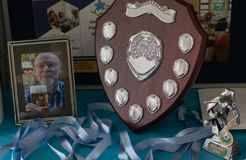 Dementia walking football trophy