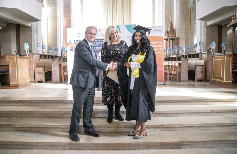 With Elizabeth Flegg and a graduate