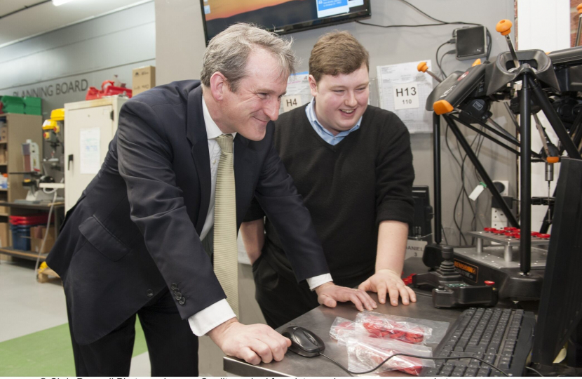 Damian on an apprenticeships visit