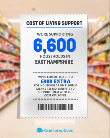 Image of a receipt with the number of people being supported by cost of living payments