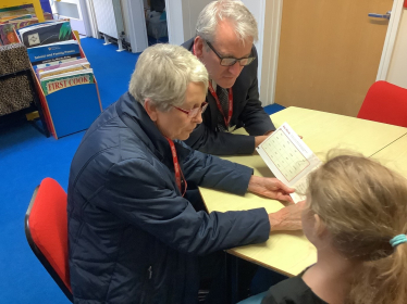 damian at a school readers session